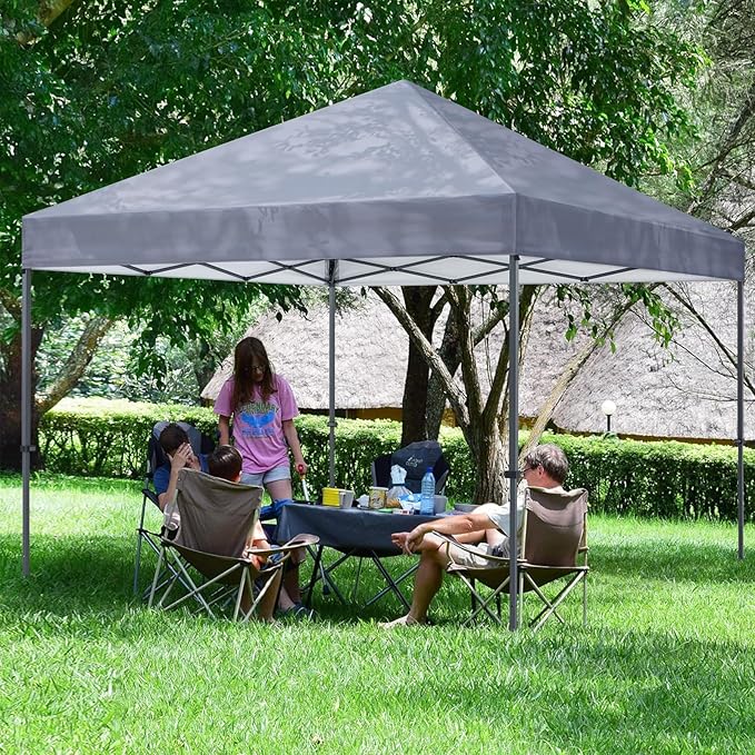 COOSHADE Durable Easy Pop Up Canopy Tent 12x12Ft(Gray)