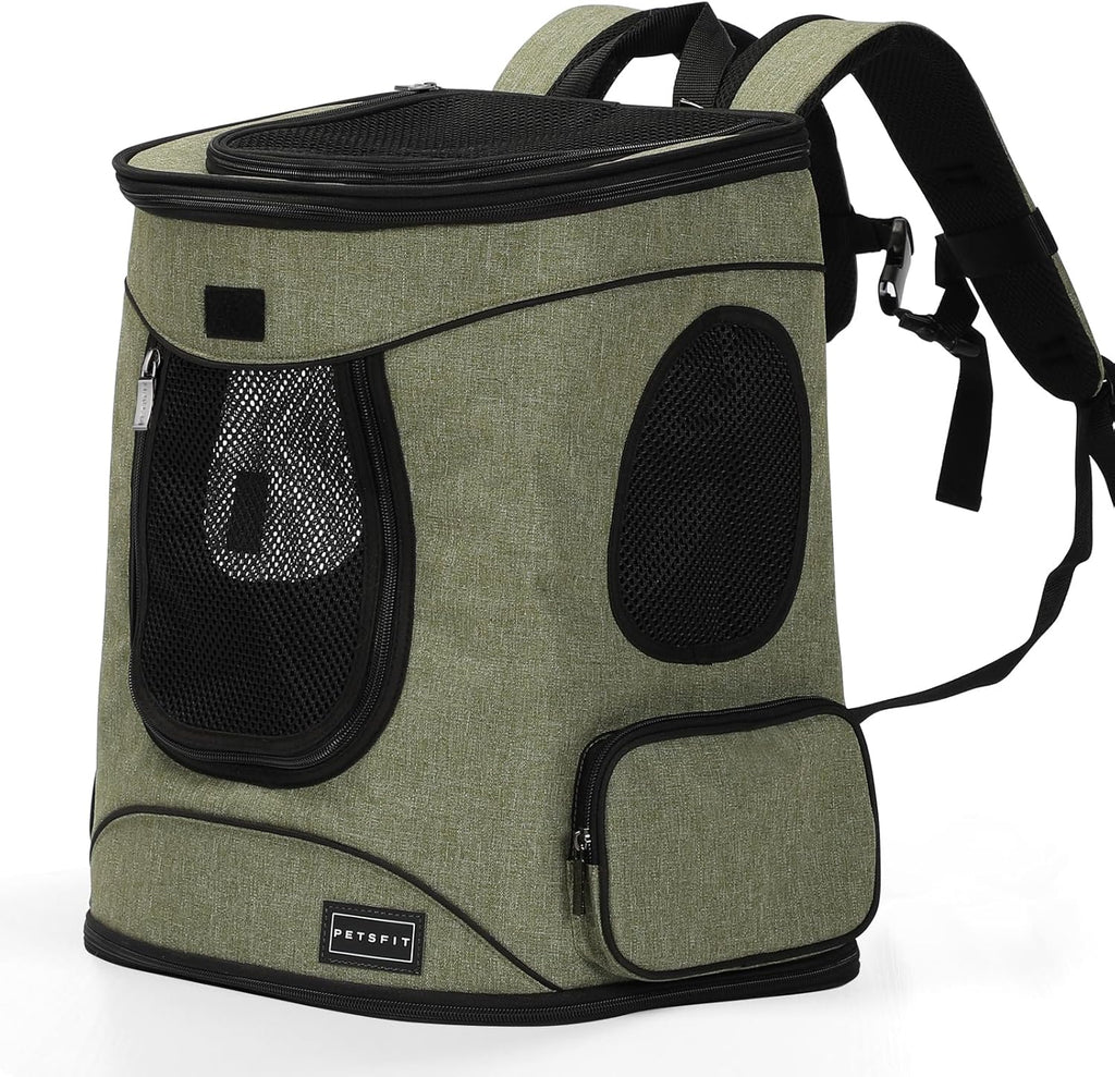 Petsfit Pet Backpack Carrier with Upgrade Waist Cushion Design to Better Fit The Waist, Suitable for Small and Medium Dogs Cats, and Rabbits up to 18 Pounds
