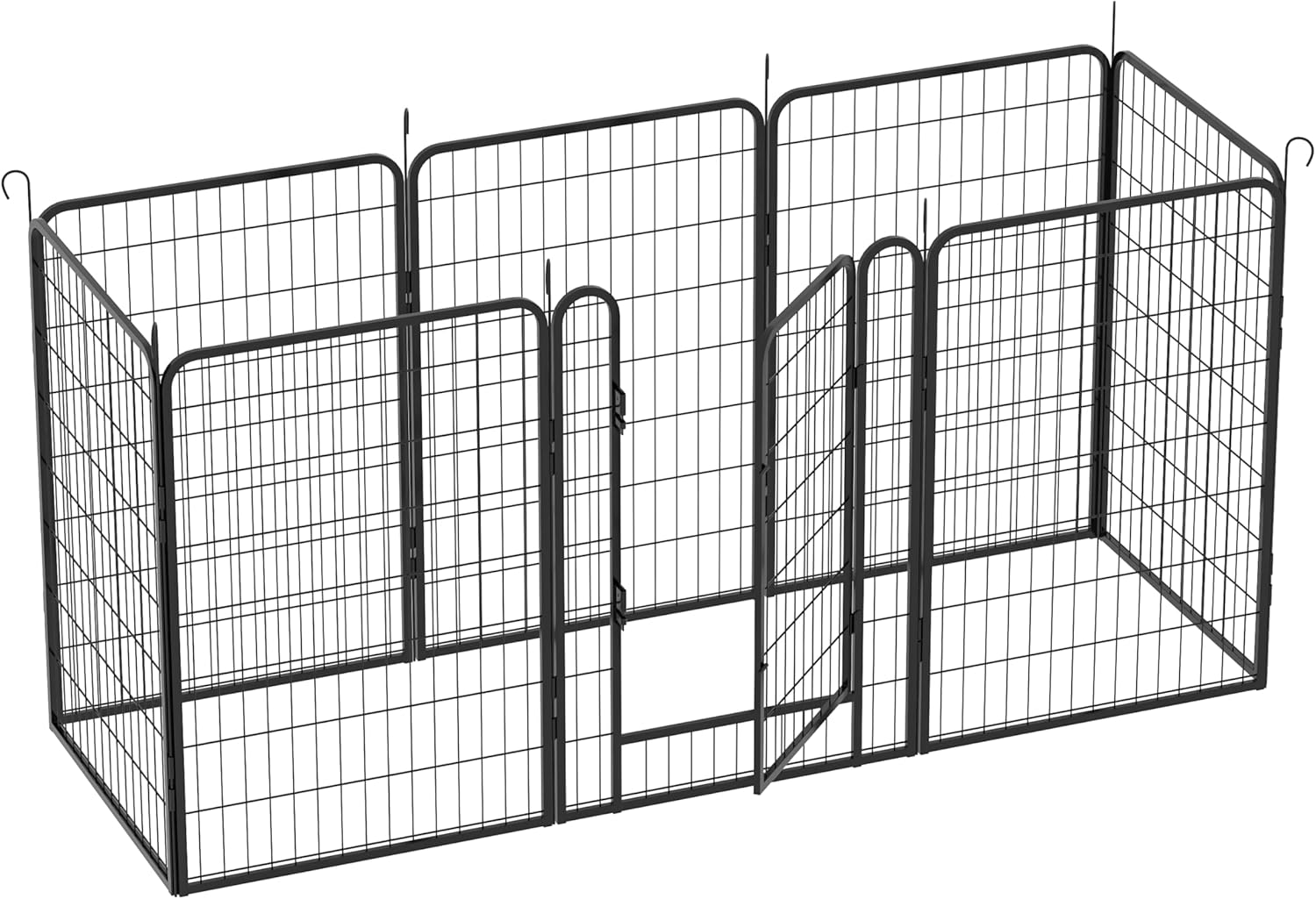Dog Playpen, Outdoor Dog Fence, 12 Panels, 40" H Dog Pen for Large/Medium/Small Dogs, Heavy Duty Metal Pet Fence with Gate, Portable Dog Fence for RV Camping and Yard (Black)