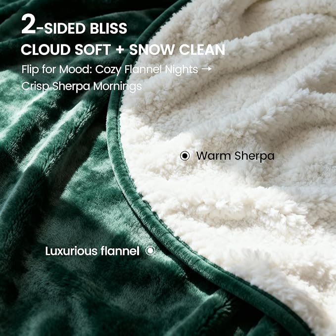 gogobunny Waterproof Bed Blanket, Reversible Sherpa Fleece Throw Blanket - Image 2