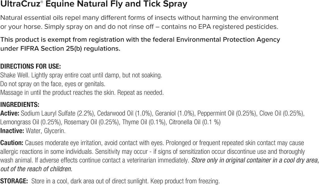 UltraCruz® Equine Shampoo, Conditioner, Hydrogen Peroxide, Fly & Tick Spray, 1 Gallon Each
