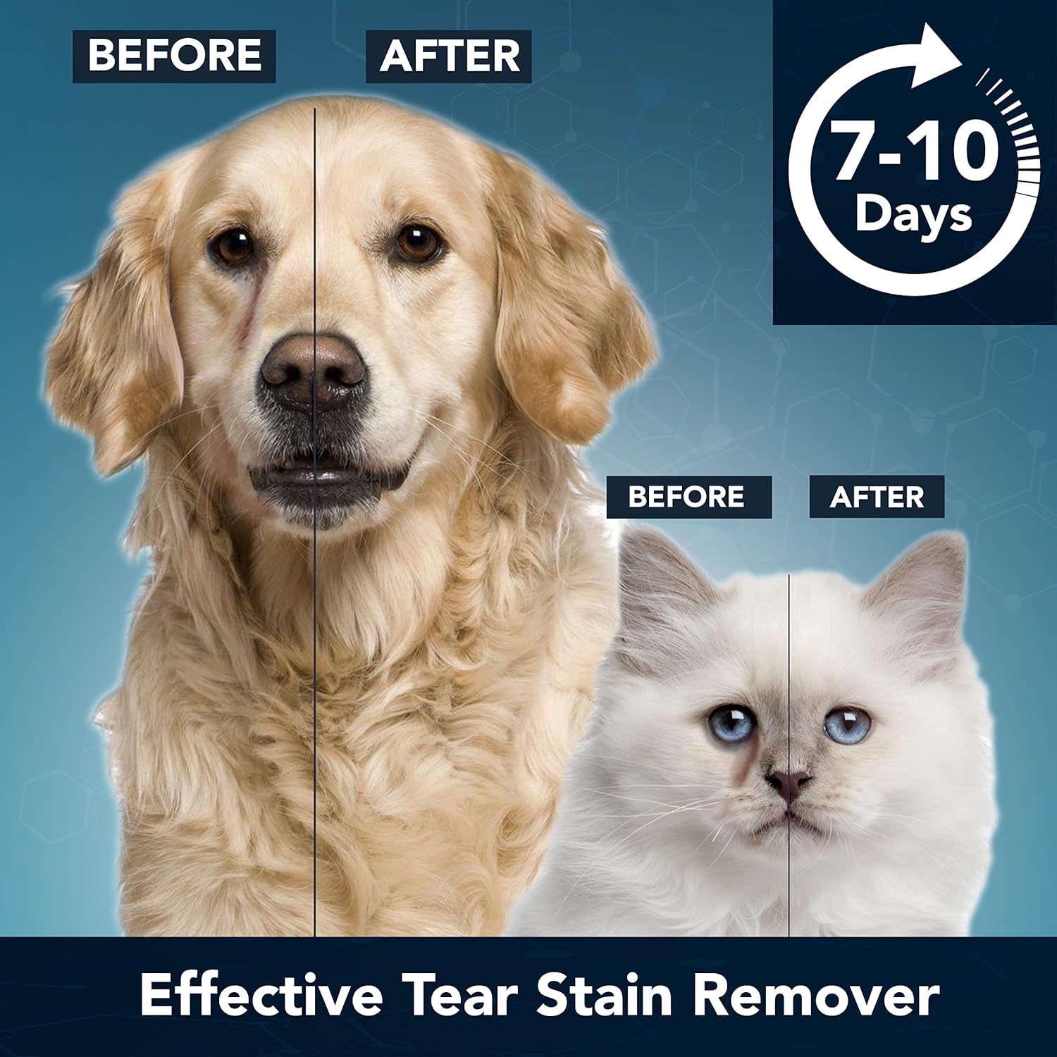 NOVEHA Dog Eye Wipes, Gentle Tear Stain Remover, Eye Hygiene, and Allergy Relief (60 Counts)