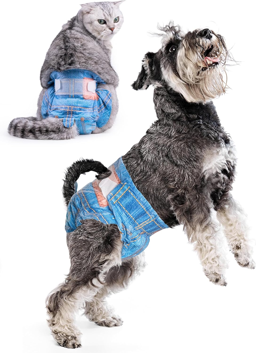 Pet Soft Dog Diapers Female, Disposable Dog Diapers, Cat Diaper for Female Cats, Puppy Diaper 16pcs XSmall