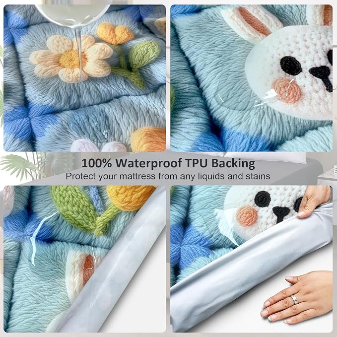 Waterproof Mattress Protector Queen, Fitted Sheet Style Breathable Mattress - Image 2