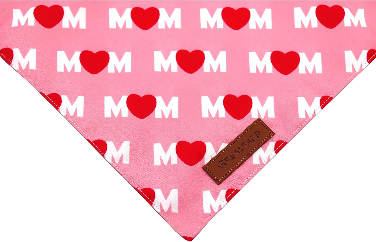 Realeaf Mothers Day Dog Bandanas 2 Pack, Reversible I Love My Mom Pet Scarf for Boy and Girl, Premium Durable Fabric, Valentines Day Bandana for Small Medium Large and Extra Large Dogs (Small)