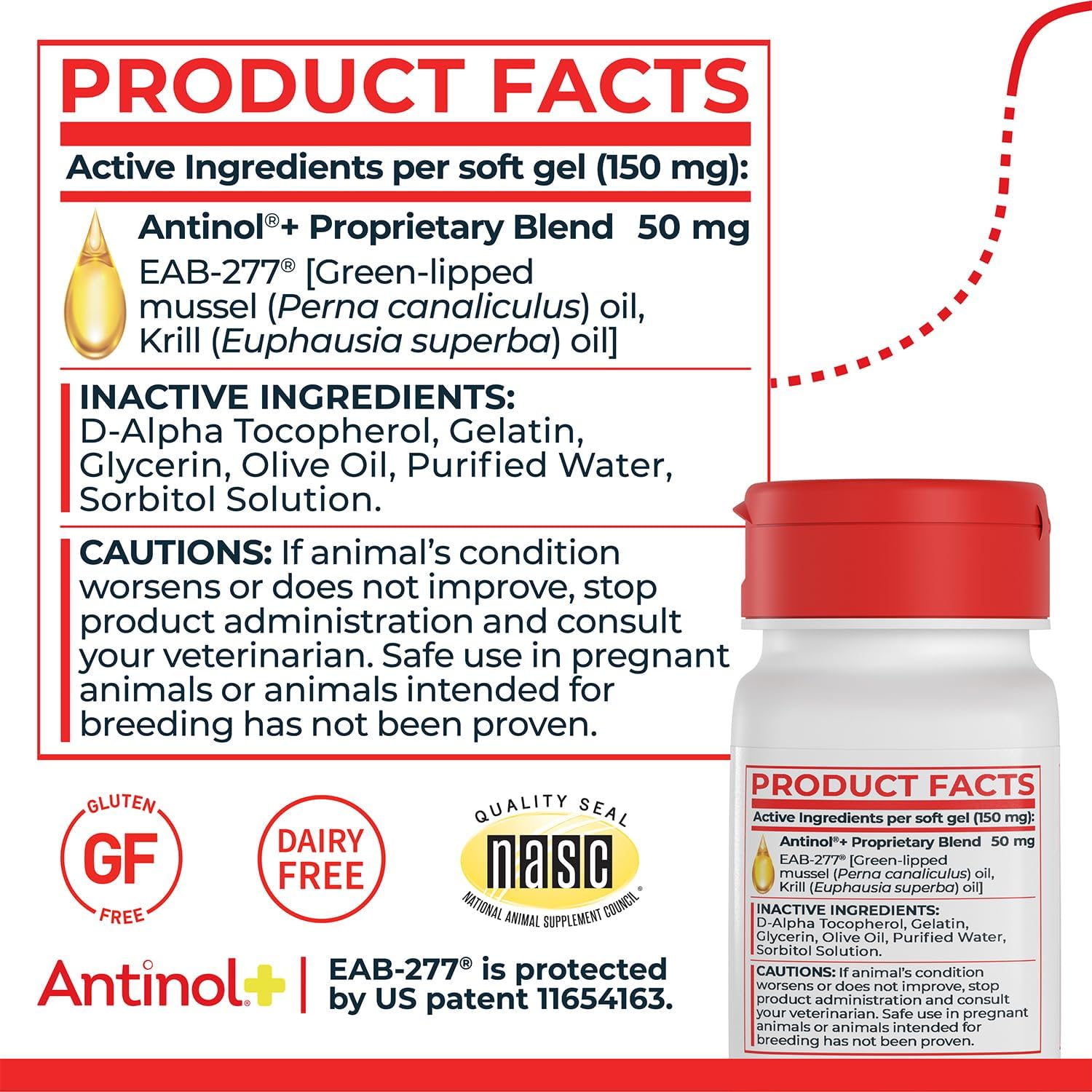 Plus, Mobility, Hip, and Joint Supplement for Dogs, Green-Lipped Mussels and Krill Oil - Dog Joint Supplement, Better and Faster Than Glucosamine and Chondroitin, 150 Soft Gels