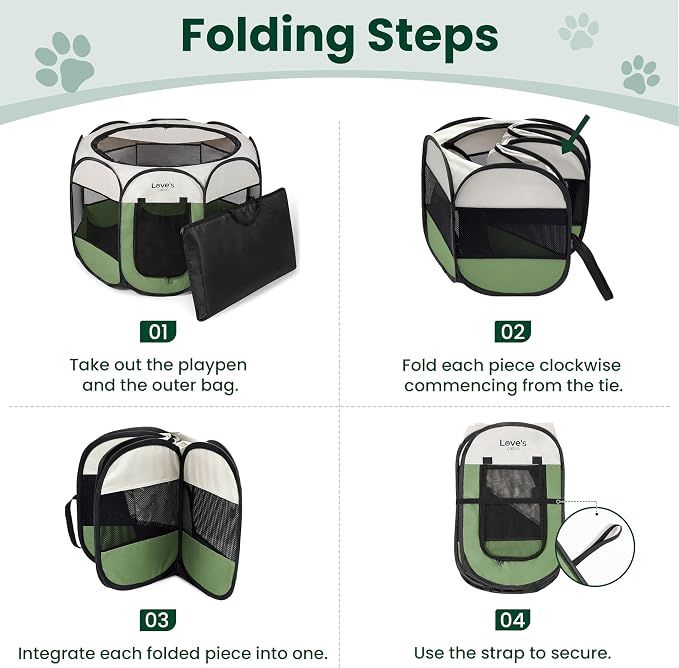 Love's cabin Pet Puppy Dog Playpen, Medium Dog Tent Crates Cage Indoor/Outdoor - Image 8