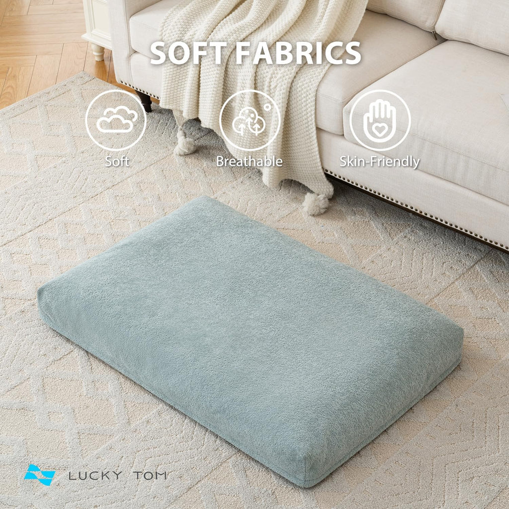 Pet Bed Cooling System, Consistent Warm and Cold Water Pad, No Electric Shock or Chemical Gel Needed, Machine Washable Bed, Ideal for Home and Crates (Cooling & Heating Green, 30" x 20")