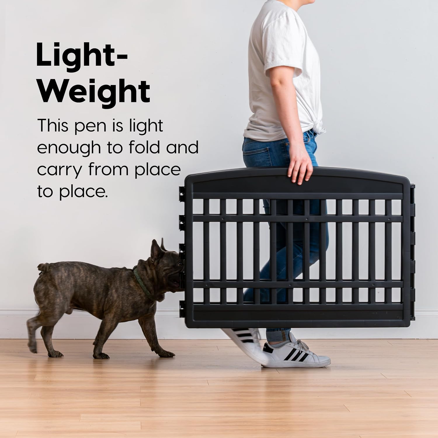 IRIS USA 24" 4-Panel Puppy Playpen, 35 x 35 x 24, Dog Playpen, Dog Play Pen Indoors, Pet Fence, Puppies/Small Dogs, Black