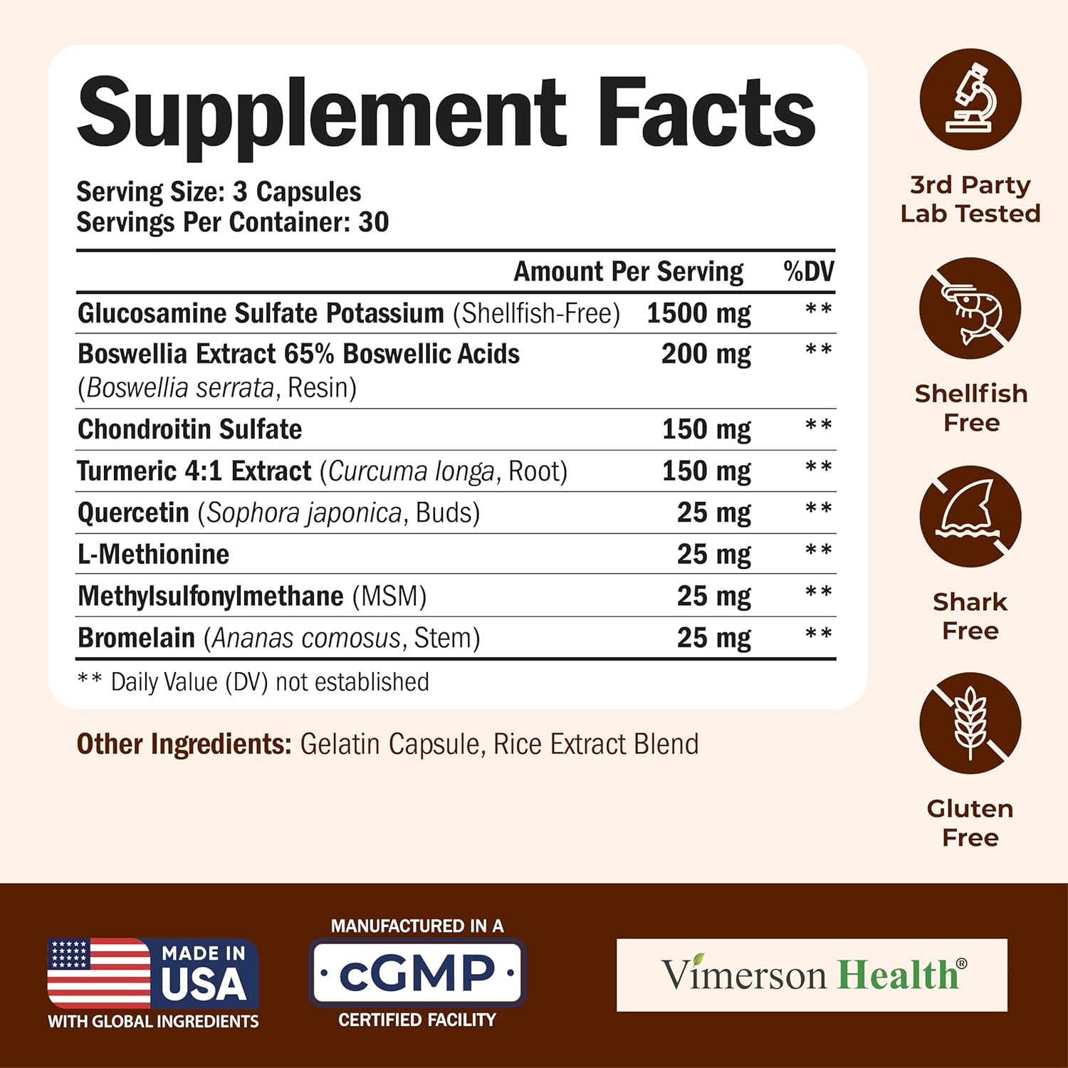 Glucosamine Chondroitin MSM – Joint Support Supplement for Women and Men with Glucosamine Sulfate 1500 mg, Chondroitin and MSM – for Cartilage, Joint Health and Flexibility – 2 Pack