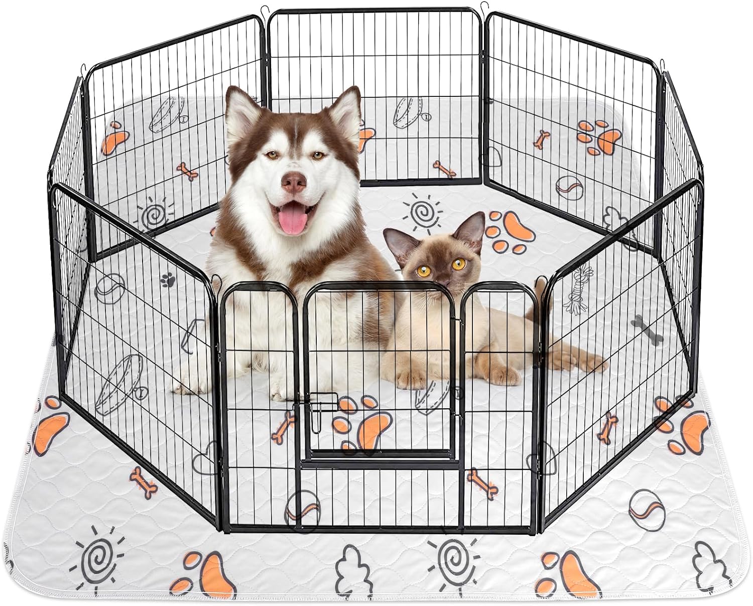 Washable Pee Pads for Dogs, Extra Large 72"x72" Super Absorbent Reusable Training Dog Pads, 100% Waterproof Non-Slip Dog Mat for Training, Whelping, Housebreaking, Incontinence, for Playpen, Crate