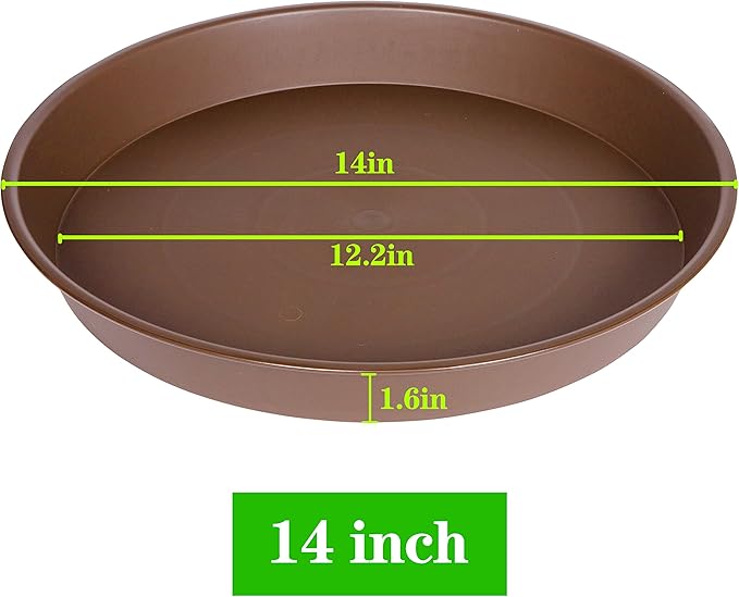 4 Pack of 14 inch Plant Saucer, Heavy Duty Round Plant Trays - Image 2