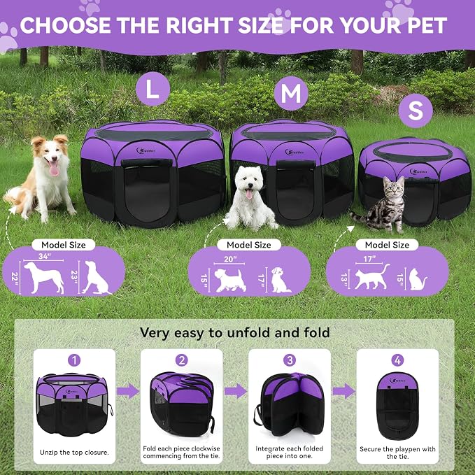 Siedihit Large Dog Playpen, Puppy Pet Playpen Indoor, Dogs Tent Crates Cage - Image 8