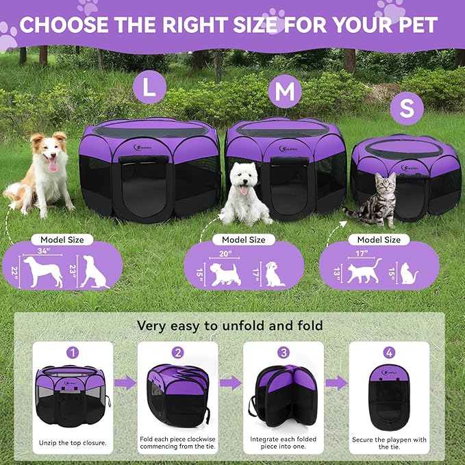 Siedihit Dog Playpen, Puppy Pet Playpen, Dog Crate Tent Cage Indoor/Outdoor - Image 8