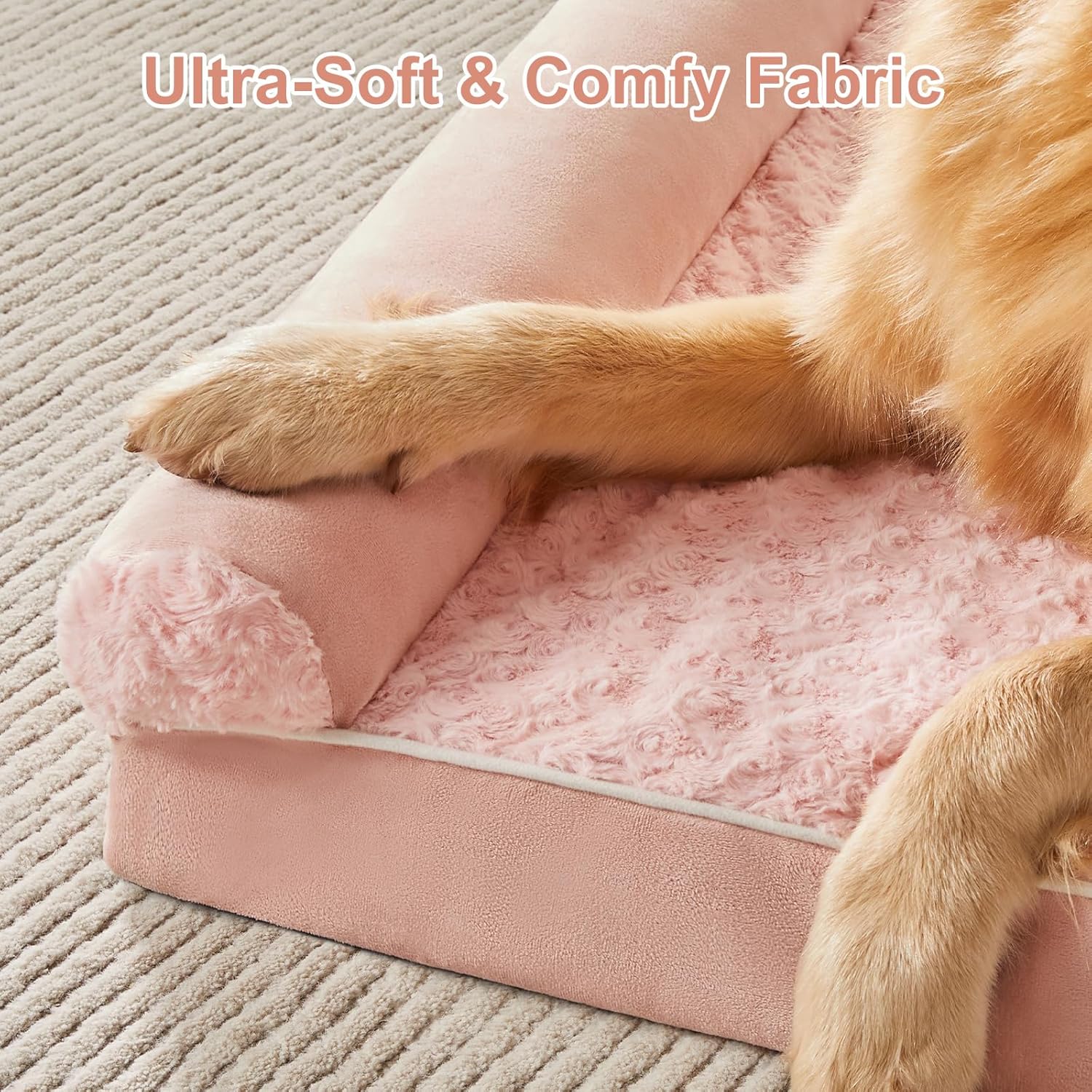 BFPETHOME Dog Beds for Large Dogs, Orthopedic Dog Bed for Medium Large Dogs,Big Waterproof Couch Pet Bed with Removable Washable Cover