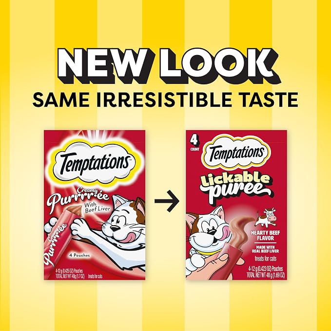 Temptations Creamy Puree Squeezable Lickable Cat Treats, Wet Cat Treats - Image 2