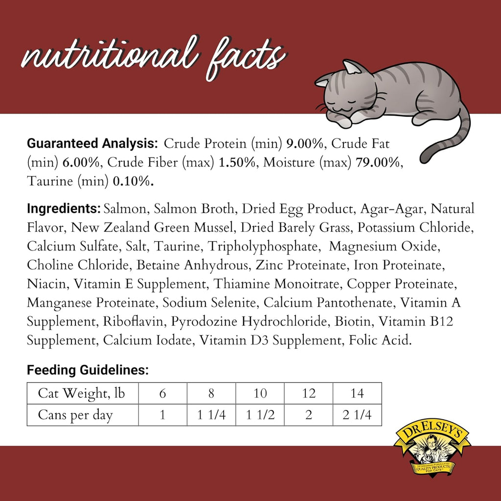 Dr. Elsey's cleanprotein Salmon Recipe Wet Cat Food, Pate 5.3 oz cans (Pack of 24)