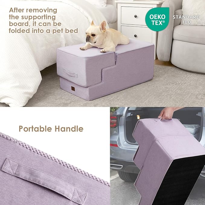 EHEYCIGA Dog Stairs for High Bed 22.5" H, 5-Step Dog Steps for Bed, Pet Steps - Image 5