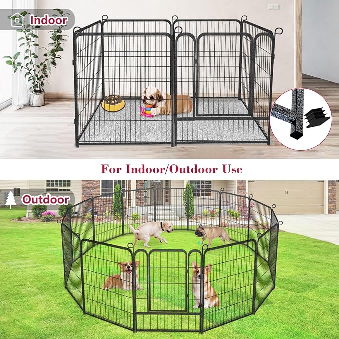 Dog Playpen Dog Fence Outdoor for Yard, 32inch 28 Panels Dog Pens Outside - Image 5