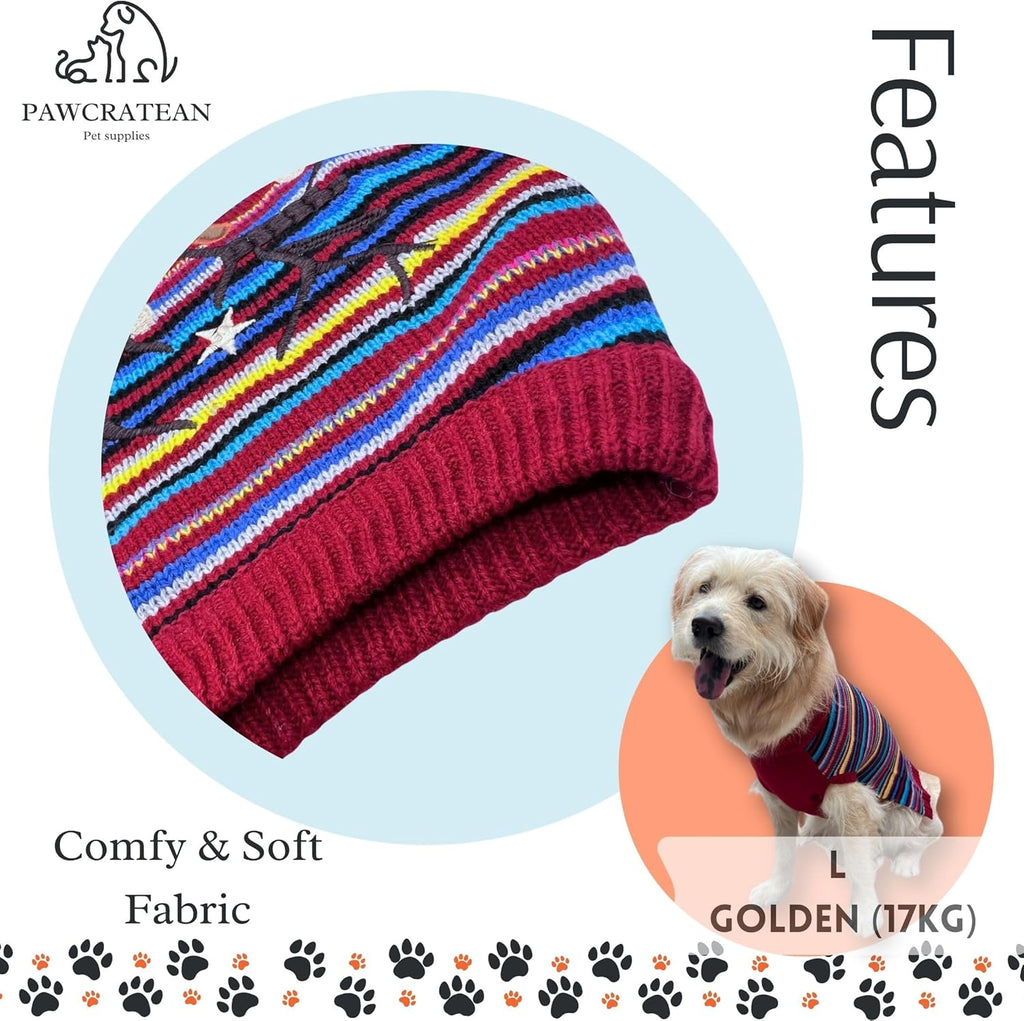 Cute Sweater for Dogs and Cats Soft Flannel Pet Outfit Warm and Cozy Animal Hoodie Small to Large Pet Clothes for Halloween Parties and Everyday Wear (Medium, Colorful Deer)