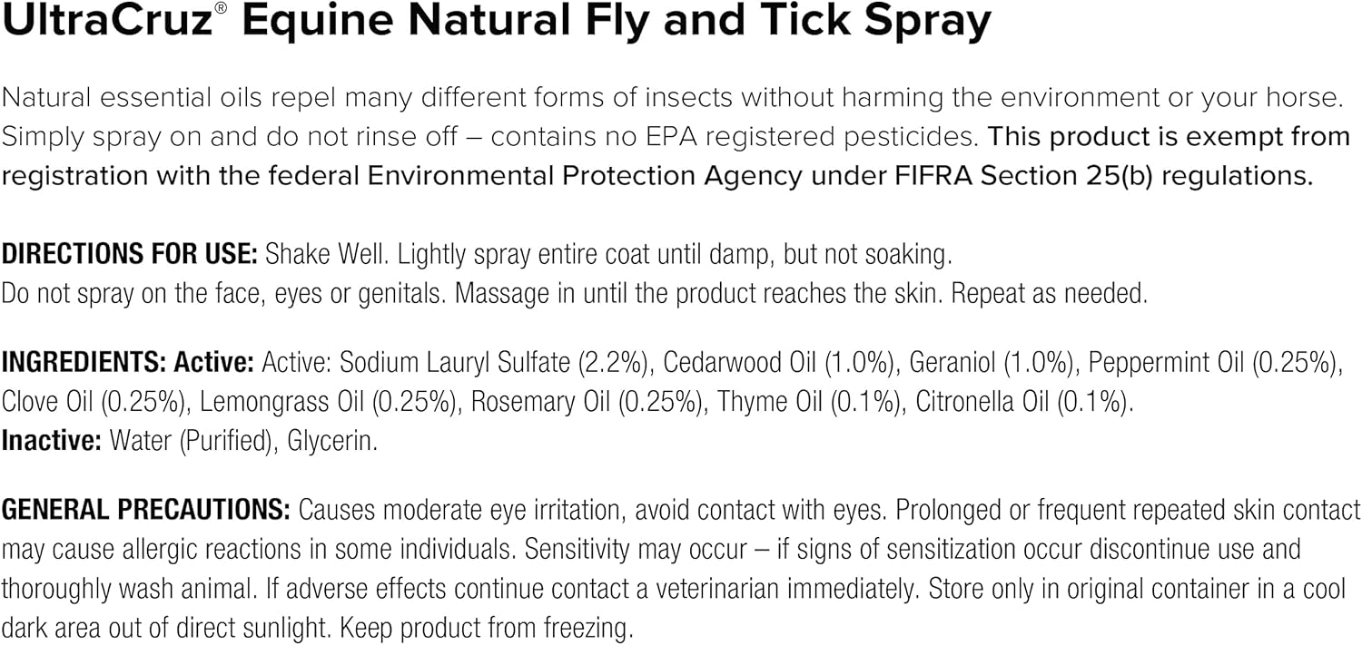 UltraCruz Equine Horse Shampoo, Conditioner and Fly & Tick Spray Bundle, 32 oz Each