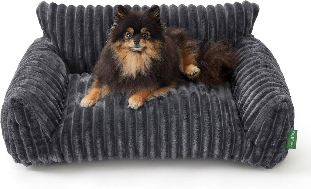 Cute Couch Bed for Pets, Supportive Cat Sofa for Indoor Cats, Medium Dog Sofa Bed for Medium Dogs, Grey, 30 inches