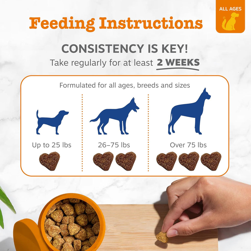 Zesty Paws Dog Multivitamin, Chewable Dog Vitamins and Supplements for Hip & Joints, Skin & Coat, Omega 3 Fish Oil for Dogs- Senior & Puppy Multivitamin- Peanut Butter- 50ct