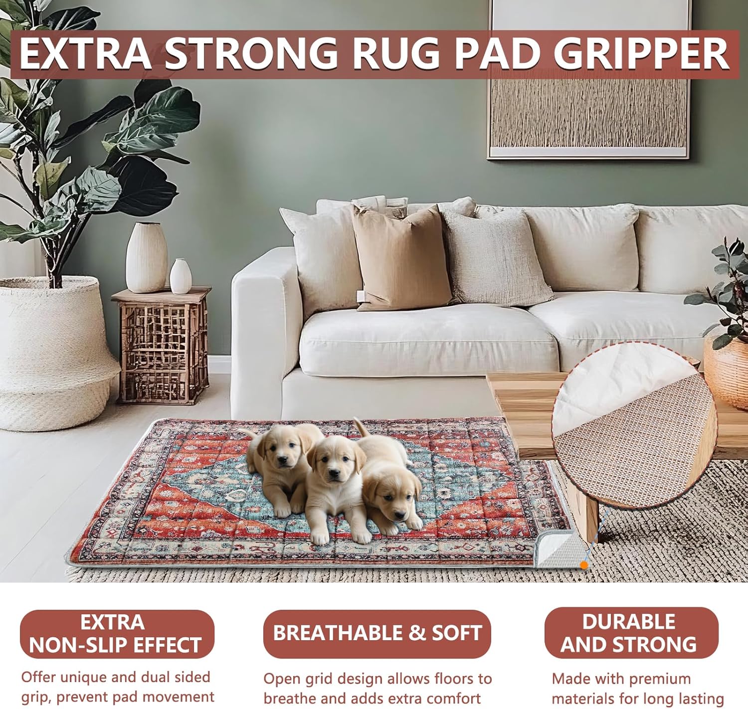 Washable Thickened Pee Pads for Dogs, 2 Pack (36"x42") Upgrade Reusable Puppy Pads with Non-Slip Rug, Super Absorbent Leakproof Puppy Training & Whelping Pads for Dogs, Doggie