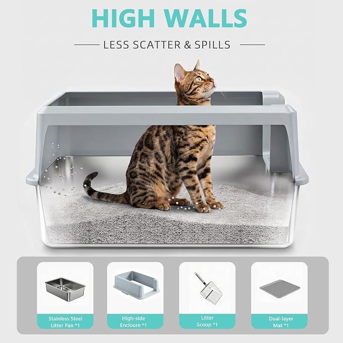 WoofiGo Stainless Steel Cat Litter Box - Image 6