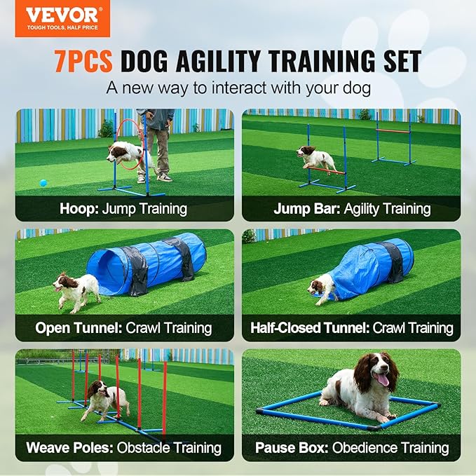 VEVOR Dog Agility Training Equipment, 2 Tunnels - Image 2