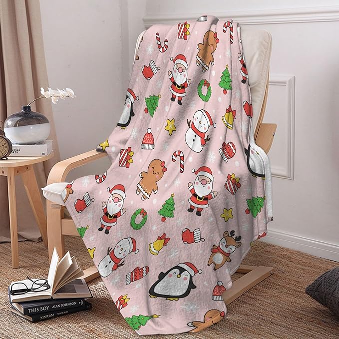 Christmas Blanket for Boys Girls - Christmas Decor for Couch/Bed/Living Room - Ultra Soft Blanket Home Decor for All Seasons,90"x120"-Familys/King Size