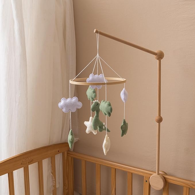 GOODMOM Dinosaur Baby Crib Mobile | Dinosaur Nursery Mobile Theme | Newborn Baby Stuff | Baby Shower Gift for Boys & Girls | Easy Assembly & Durable (Green)