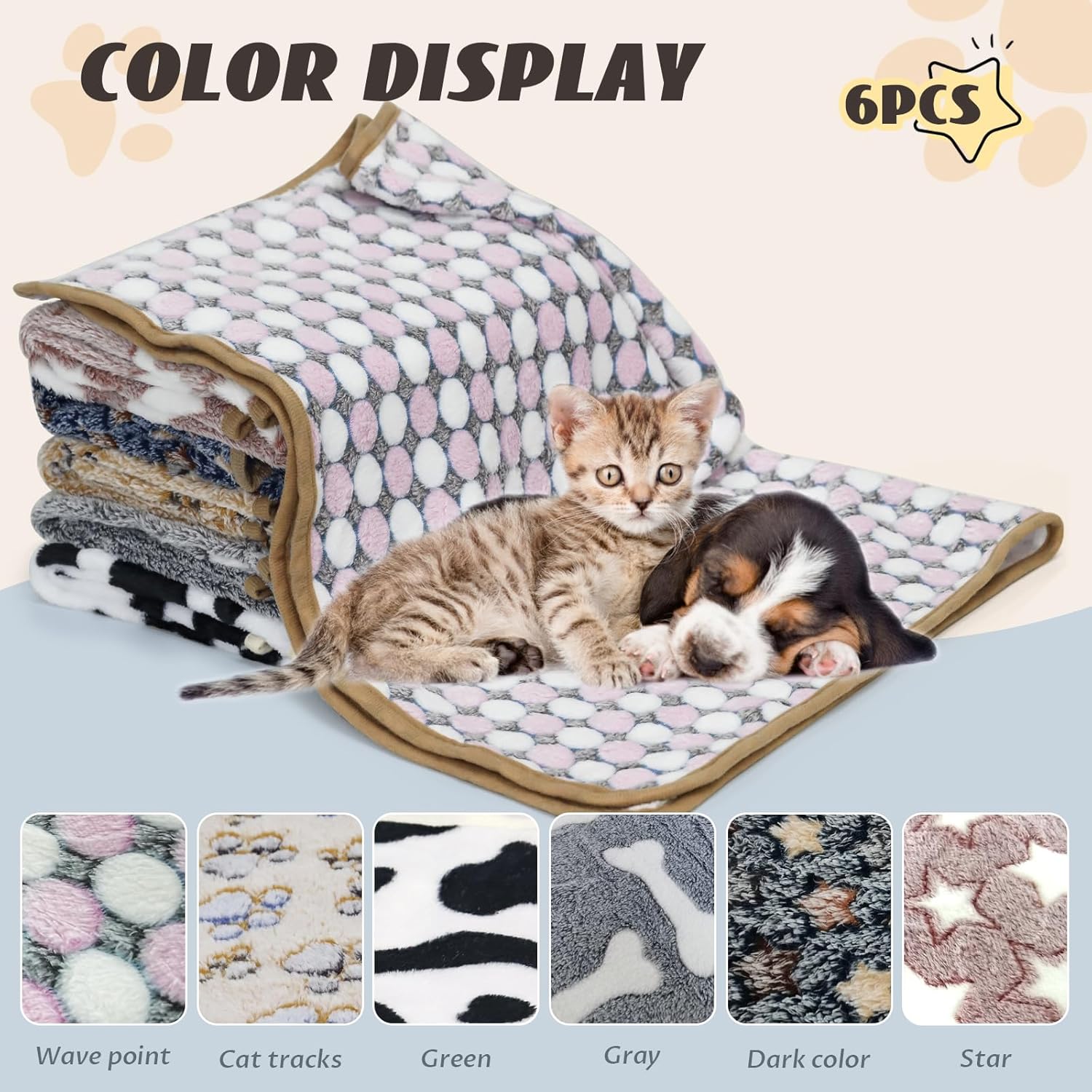 6 Pcs Washable Guinea Pig Blankets Absorbent Small Animal Fleece Bedding Cage Liners Reusable Pet Pee Pad Sleep Mat Pad Cover for Hamster Ferret Rabbit Chinchilla Hedgehog (Black, 24" x 47")