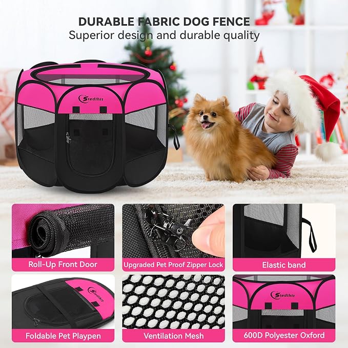 Siedihit Dog Playpen, Medium Puppy Pet Playpen, Dog Crate Tent Cage - Image 6
