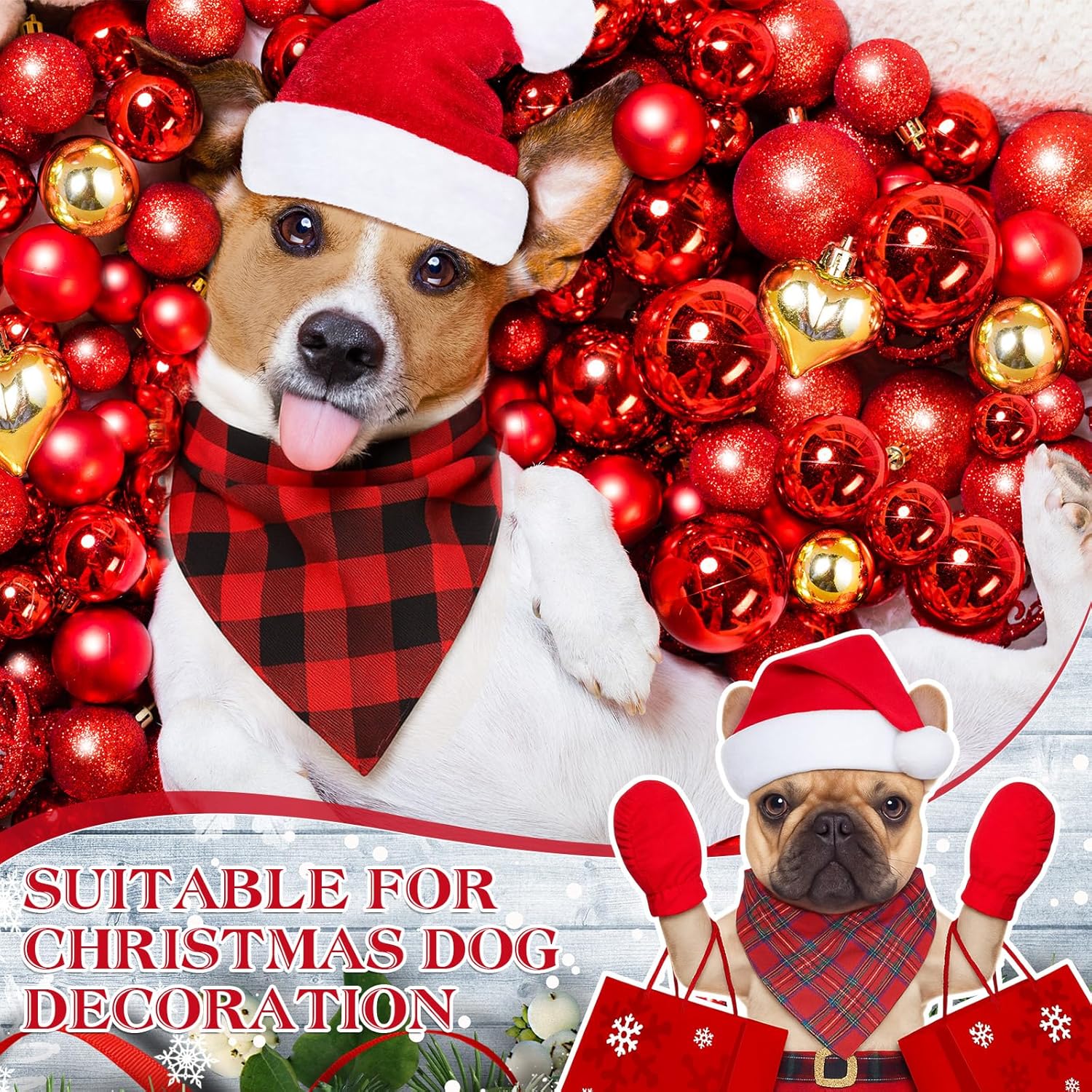 100 Pcs Christmas Dog Bandanas Bulk Xmas Red Plaid Bandanas Soft Triangle Bibs Adjustable Scarf for Small Medium Large Pets