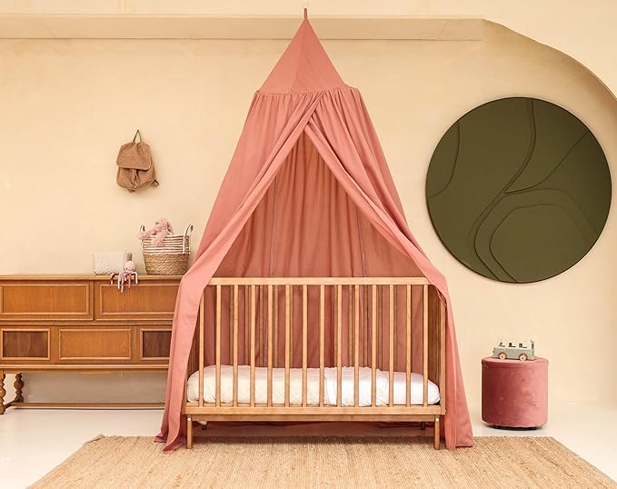 Pink Kids Bed Canopy for Child Bedroom | Nursery Crib Hanging Curtain | Baby Mosquito Net Bedding for Girls Play Room Decoration | Reading Nook Canopies Toddler Dome Tent