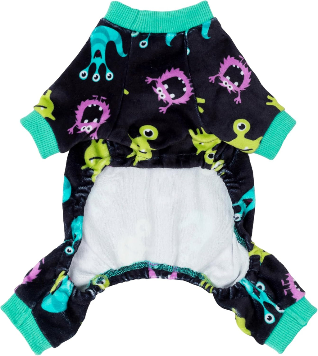 Fitwarm Cute Monster Halloween Dog Pajamas, Funny Costumes for Small Dogs Boy Girl, Festive Pet Clothes, Green, Purple, Black, Small