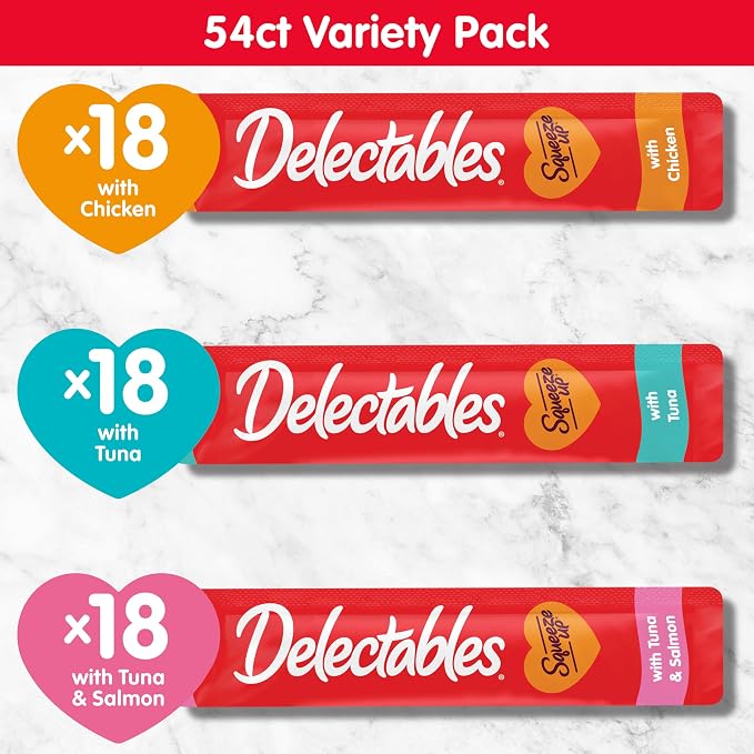 Delectables Squeeze Up Variety Pack, Creamy Squeezable Puree, Lickable Wet Cat - Image 6