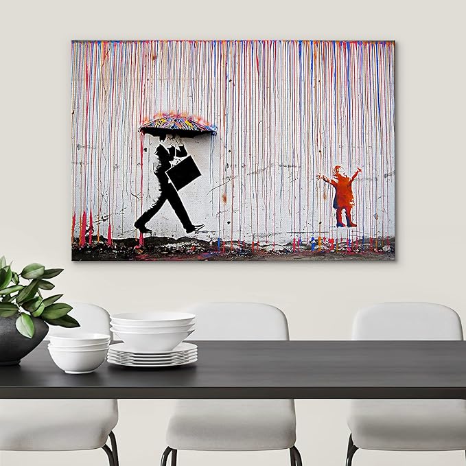 SIGNWIN Canvas Wall Art Banksy Canvas Prints Home Artwork Decoration for Living Room,Bedroom - 12x18 inches