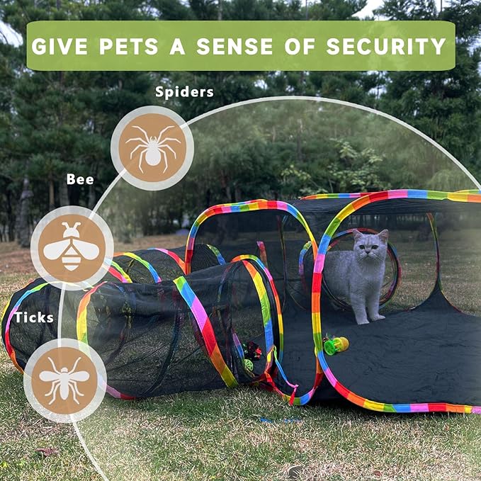 Outdoor Cat Enclosures, Cat Playground Portable Catio Mesh Tent, Outside Circle - Image 3