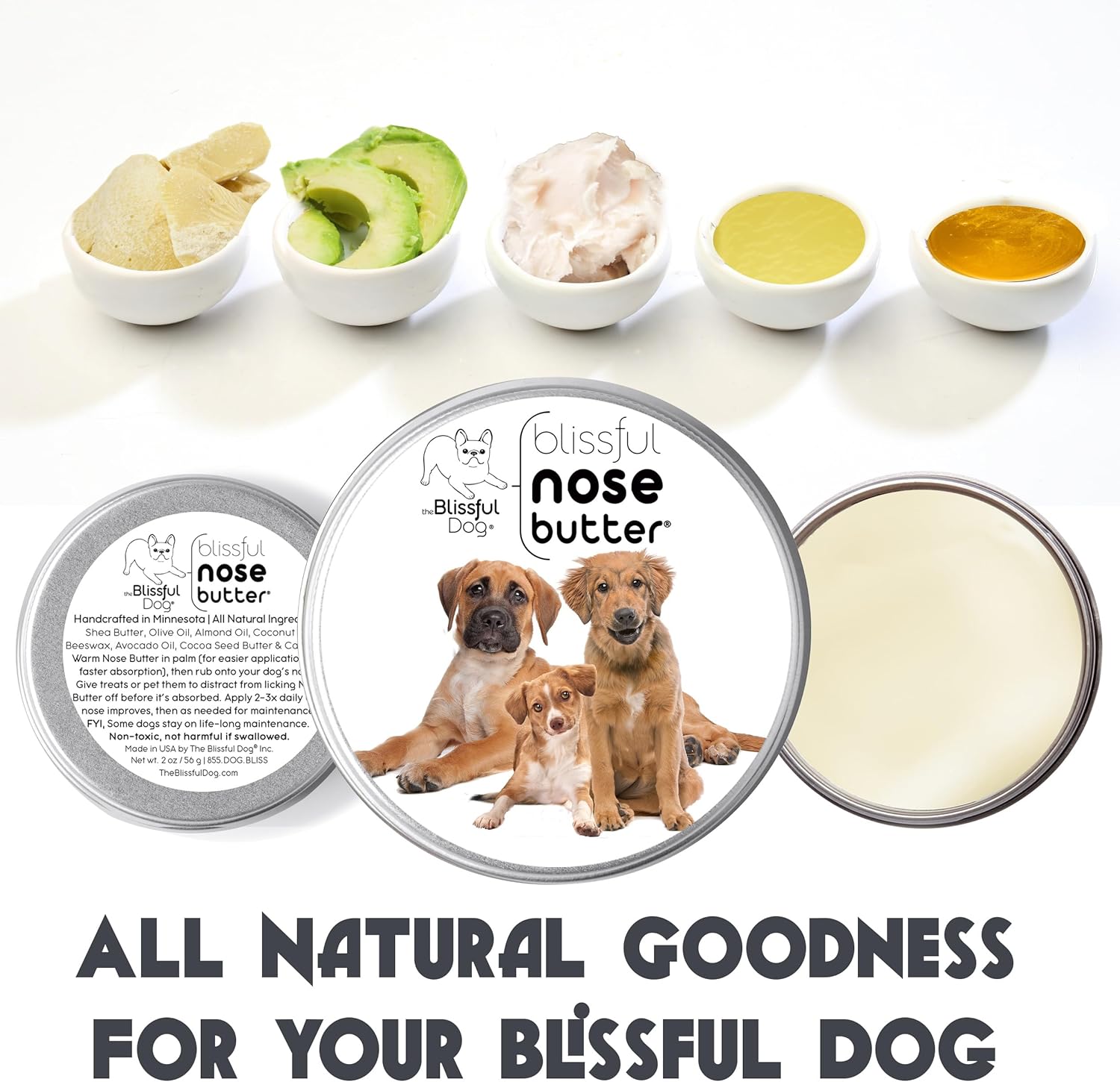 3 Cute Puppies Unscented Nose Butter - Dog Nose Butter, 4 Ounce