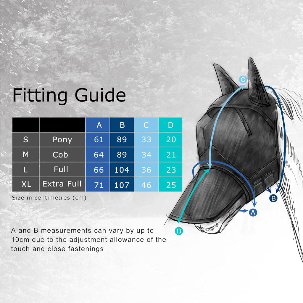 Harrison Howard CareMaster Horse Fly Mask Half Face with Ears Moonlight Silver Small Pony