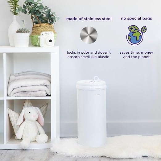 Ubbi Stainless Steel Diaper Pail, Odor Locking, No Special Bag Required - Image 3