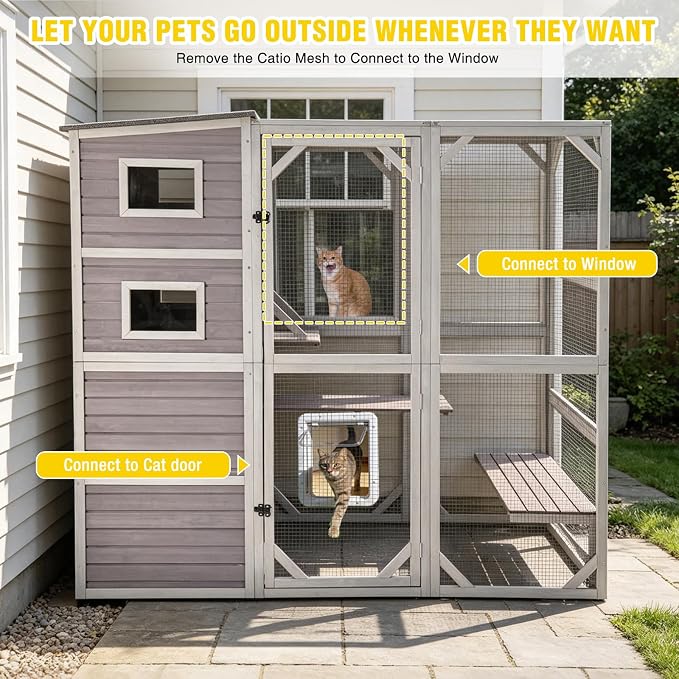 Aivituvin Catio Cat Enclosure Large Window Cat House - Image 2