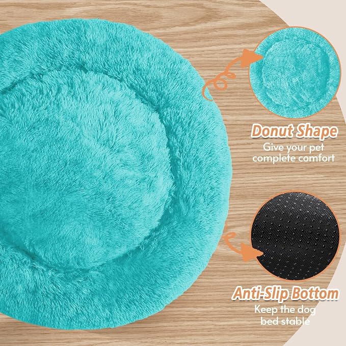 JOLLYVOGUE Calming Dog Beds Large Sized Dog, 36in Donut Washable Large Pet Bed - Image 3