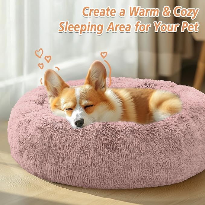 JOLLYVOGUE Calming Dog Beds Large Sized Dog, 36in Donut Washable Large Pet Bed - Image 4