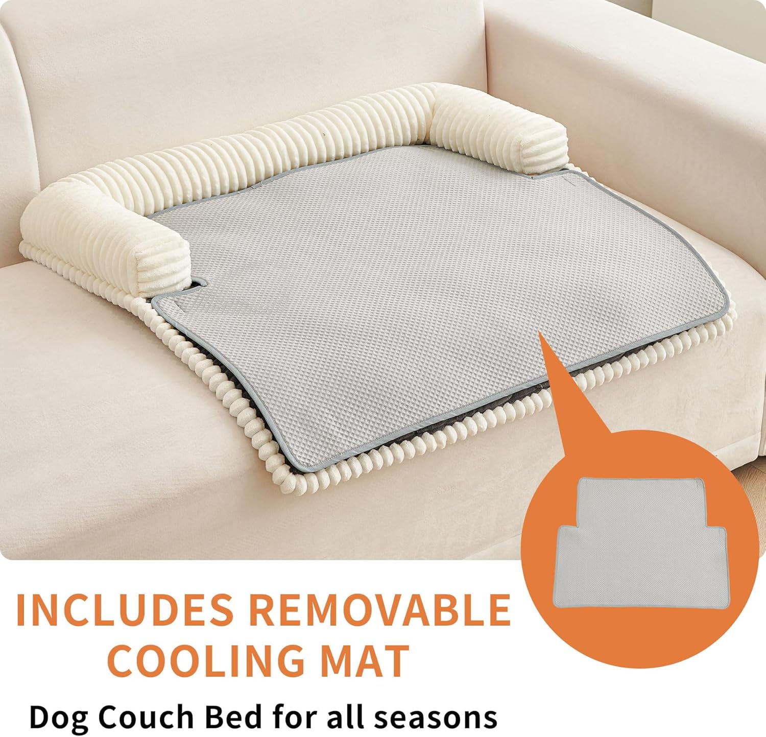 HAOMAIJIA Dog Couch Bed for Large Dogs, Non Slip Pet Couch Covers for Sofa Thick Soft Washable Dog Couch Cover Protector All Seasons Universal Dogs and Cats Bed Mat (Grey, X-Large)