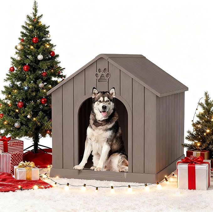 Fancyango Large Dog House Outdoor Indoor, Sturdy Plastic Waterproof Doghouse - Image 2