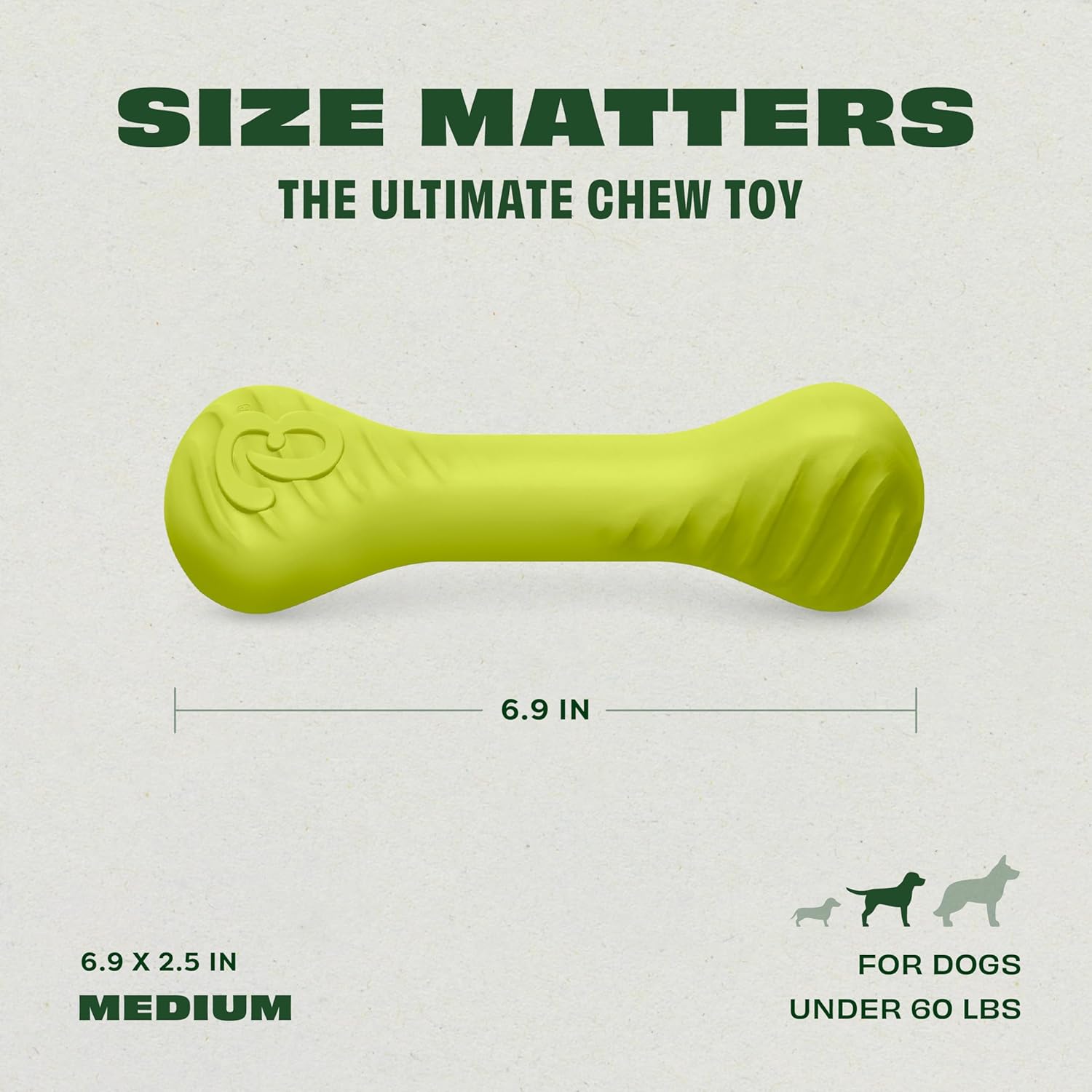 Benebone Natural Rubber Dog Bone Chew Toy, Natural Rubber
