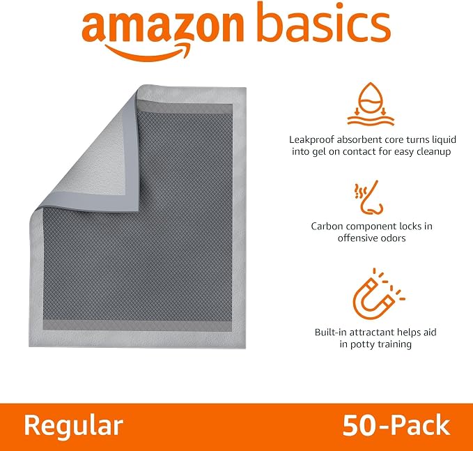 Amazon Basics Carbon Odor Control Dog and Puppy Pee Pads, 5-Layer Leak-Proof - Image 2